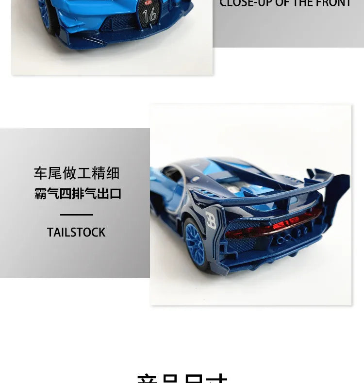 1：32 Bugatti Vision Gt Metal Alloy Car Model Diecast & Toy Vehicles Car Model High Simulation Miniature Scale Childrens Toy Gift