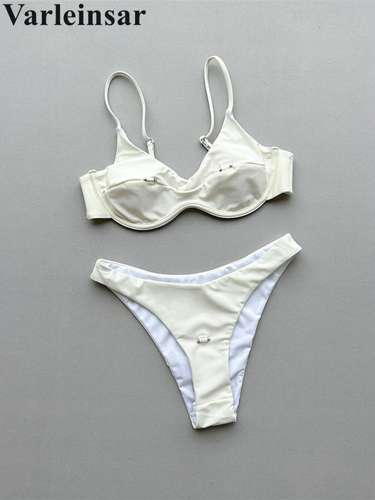 New Sexy Underwired Bikini Female Swimsuit Women Swimwear Two-Pieces Bikini Set Brazilian Padded Bather Bathing Suit Swim V7743