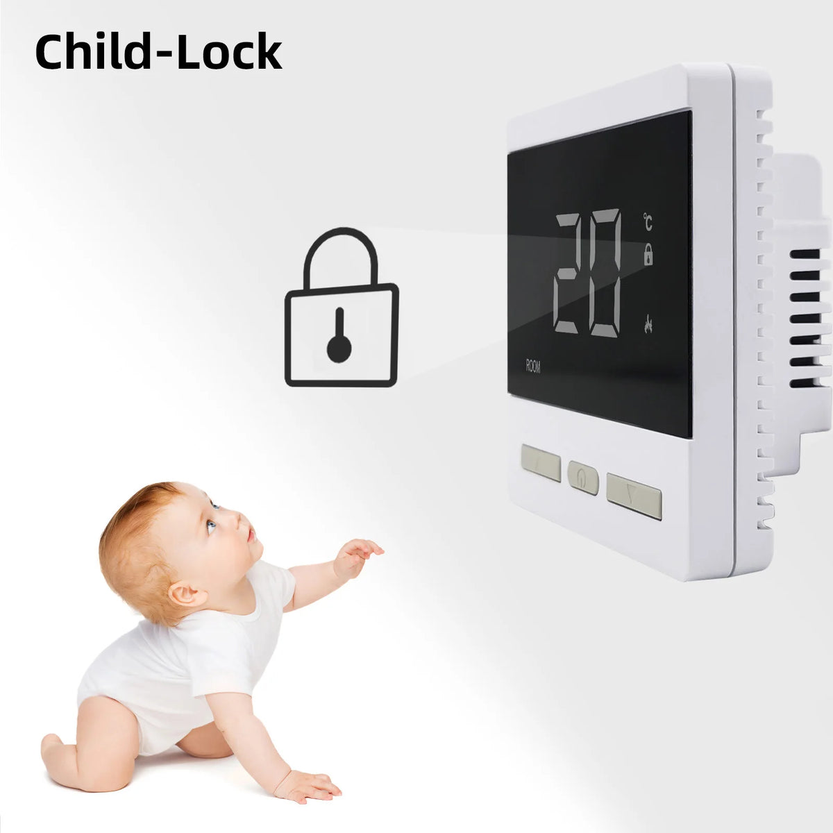 AC200~240V Floor Heating Room Temperature Controller MAX 25A 4500W Digital Thermostat with 3m Probe Sensor
