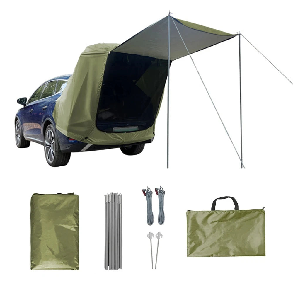 Outdoor Car Rear Extension Tent Camping Picnic Awning Canopy Sunshade Rainproof Waterproof Vehicle Tail Tent