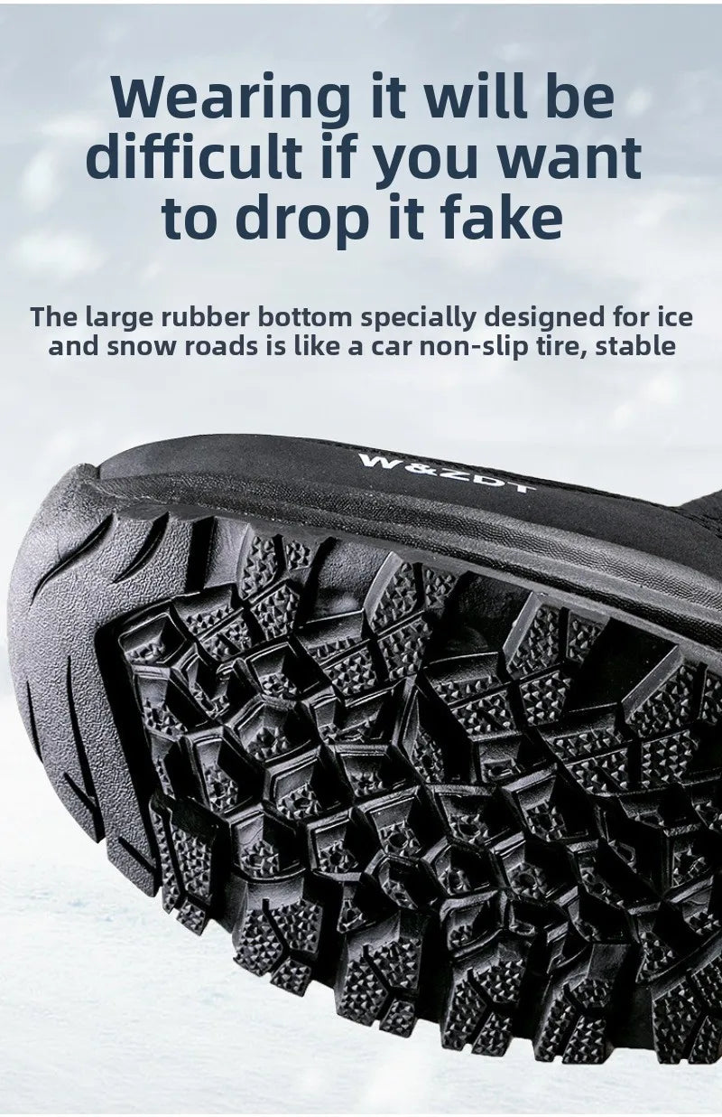 Winter Men's Boots Fashion High-top Casual Cotton Boot Thick Fur Plush Warm Snow Boots Non Slip Platform Boots for Men Botas2025