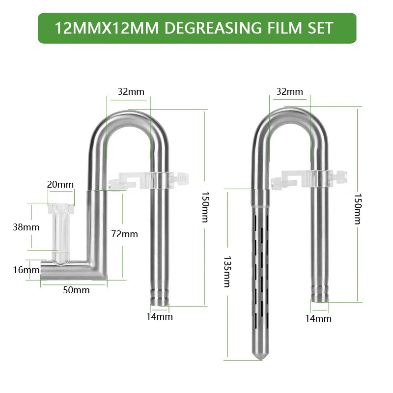 WYIN Aquarium filter stainless steel filter tube oil film outlet docking inner diameter water pipe 12-16-20MM fish tank filter