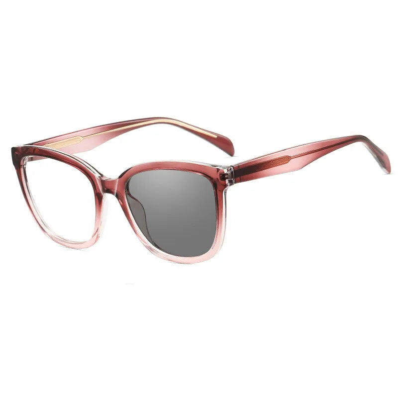 Cat Eye Women Reading Glasses Photochromic Lenses Anti-UV Sunglasses Blue Light Blocking Color Changing Glasses With Diopters