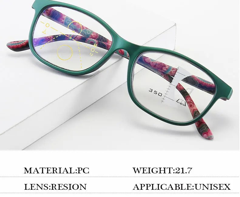 Progressive Multifocal Reading Glasses Women Anti Blue Light Presbyopia Eyeglasses Computer Eyewear Look Near Far +1.0 To +4.0