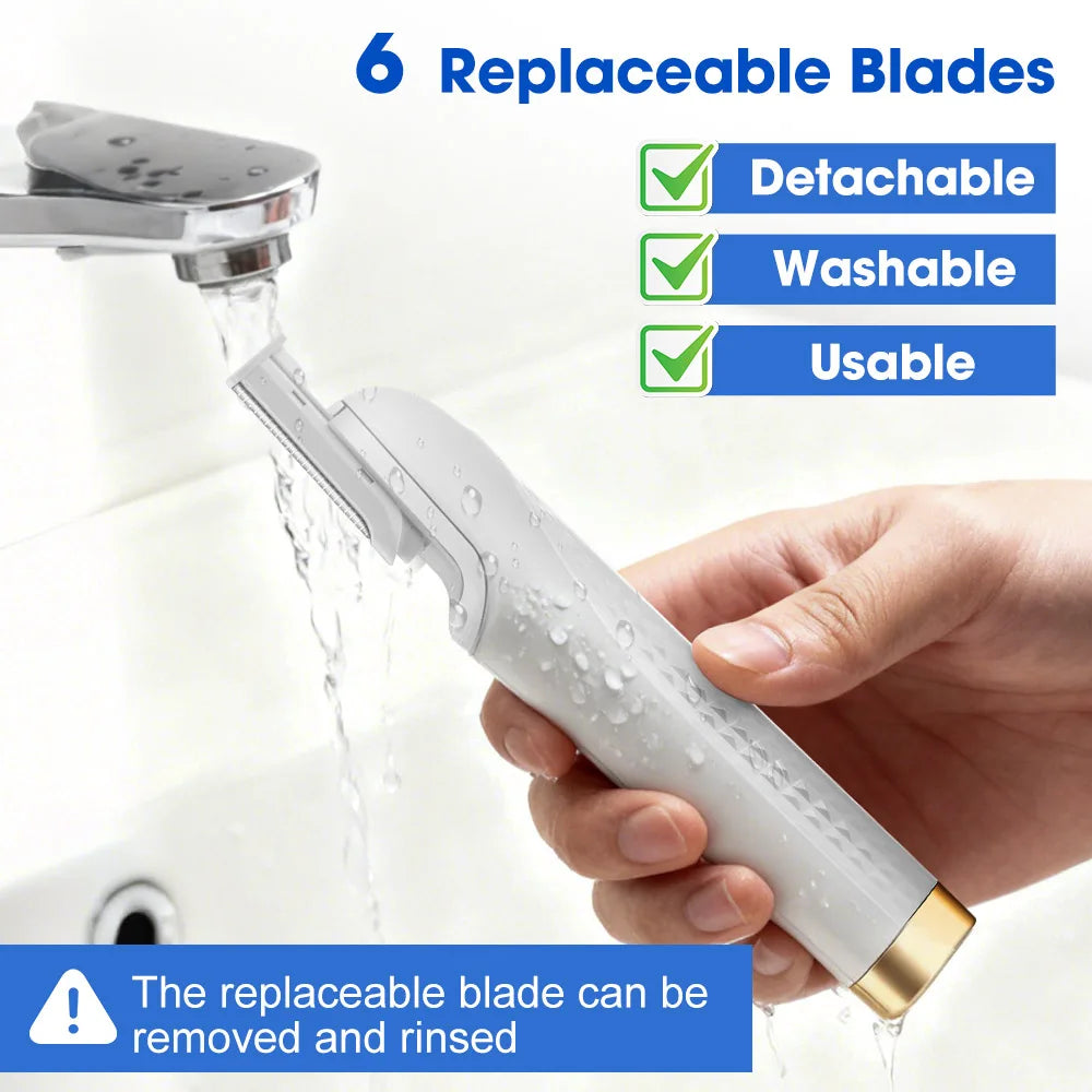 Electric Mini Razor Hair Remover for Ladies Painless Bikini Trimmer Safe Shaver for Leg Arm Armpit Intimate Area Female Epilator