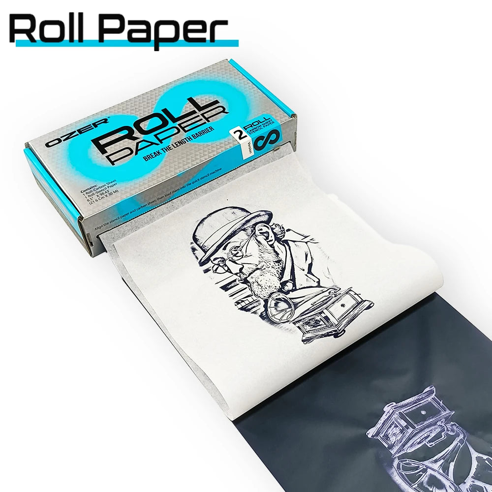 OZER Tattoo Transfer Paper Rolling Paper Thermal Copier Template Paper for Thermal Printer Tattoo Paper for Tattoo Supplies