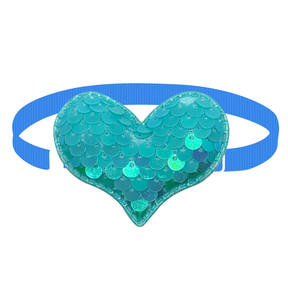 50/100pcs Valentine's Day Small Dog Cat Bowties Collar Heart Style Bling Bow Tie Dog Bows Accessories Pet Cat Grooming Supplies