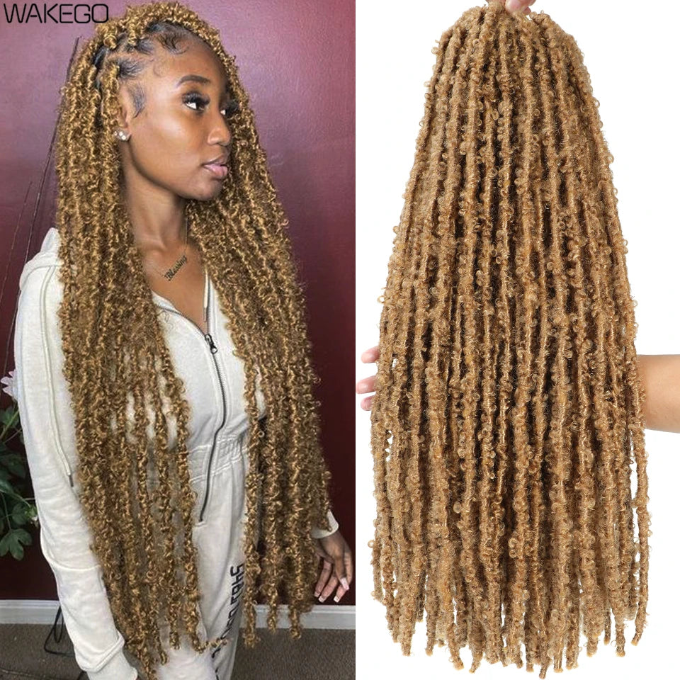 Wakego Butterfly Locs Crochet Hair 14 18 24 Inch Fausse Locks Crochet Butterfly Extensions Pre-looped Soft Locs Synthetic Braid