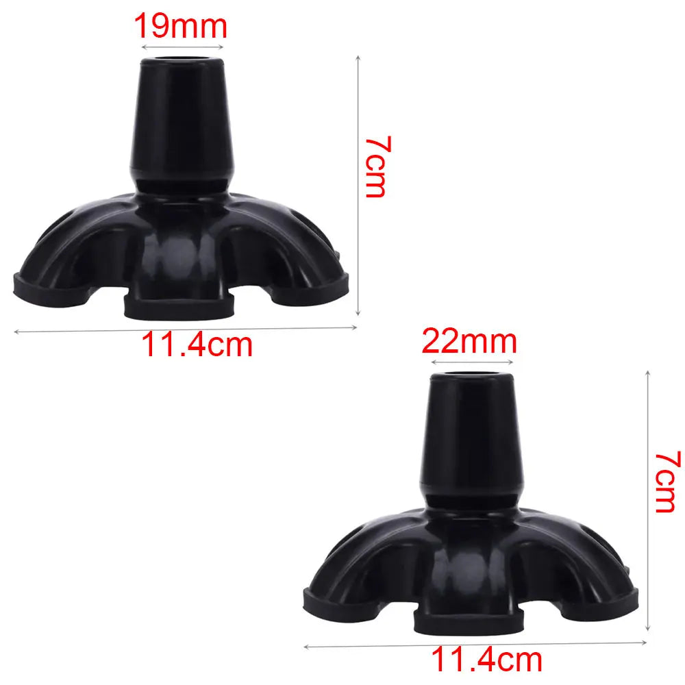 1Pc 19mm/22mm Cane Tips Replacement Foot Pad Heavy Duty Rubber Self Standing 6 Support Feets Base for Walking Canes Sticks