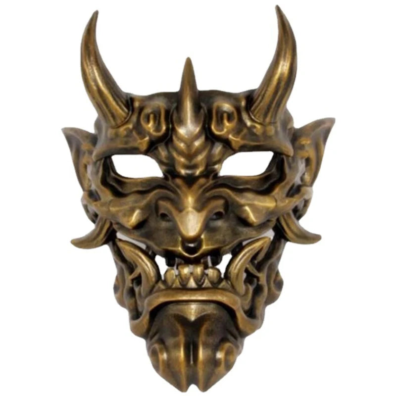 Halloween Prajna Resin Mask Horrible Realistic Costumes Ghost Full Face Cover Masquerade Masks Hanging Dress Up Festival Props