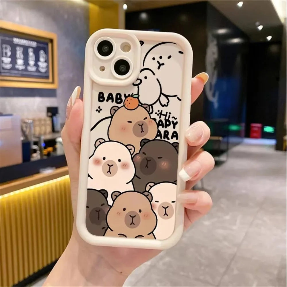 Cute Capybara Phone Case For Xiaomi Redmi Note 14 13 12s 12 11 10 9s 9 8 7 A5 Pro Plus 4G 5G Soft TPU Back Cover
