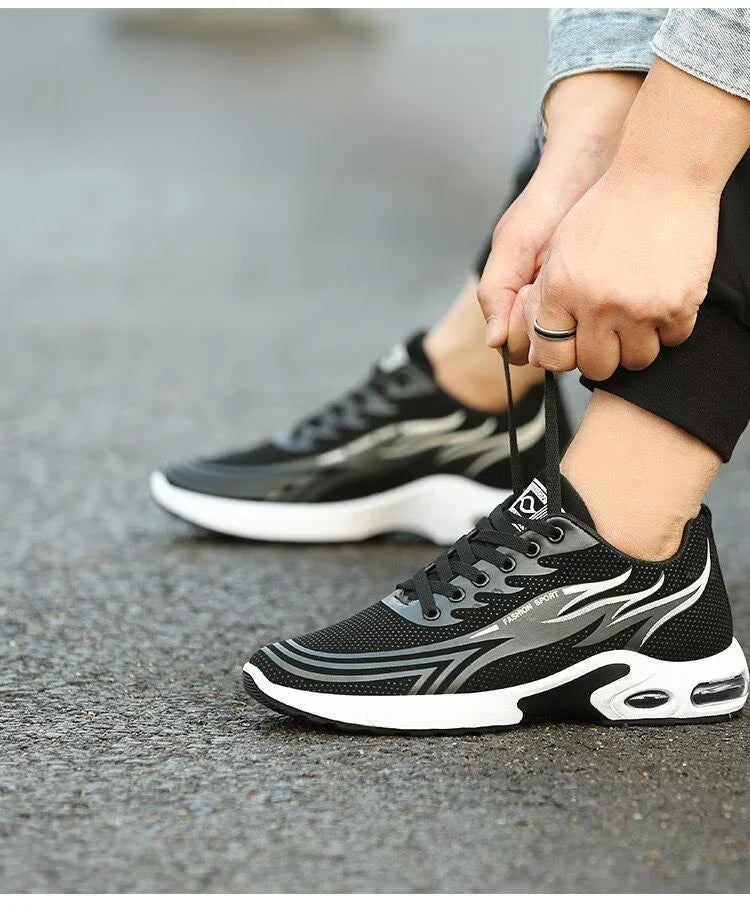 Men's Sport Shoes New Lightweight Comfortable Fashionable Casual Running Shoes Suitable for Youth Thick Bottom Running Style