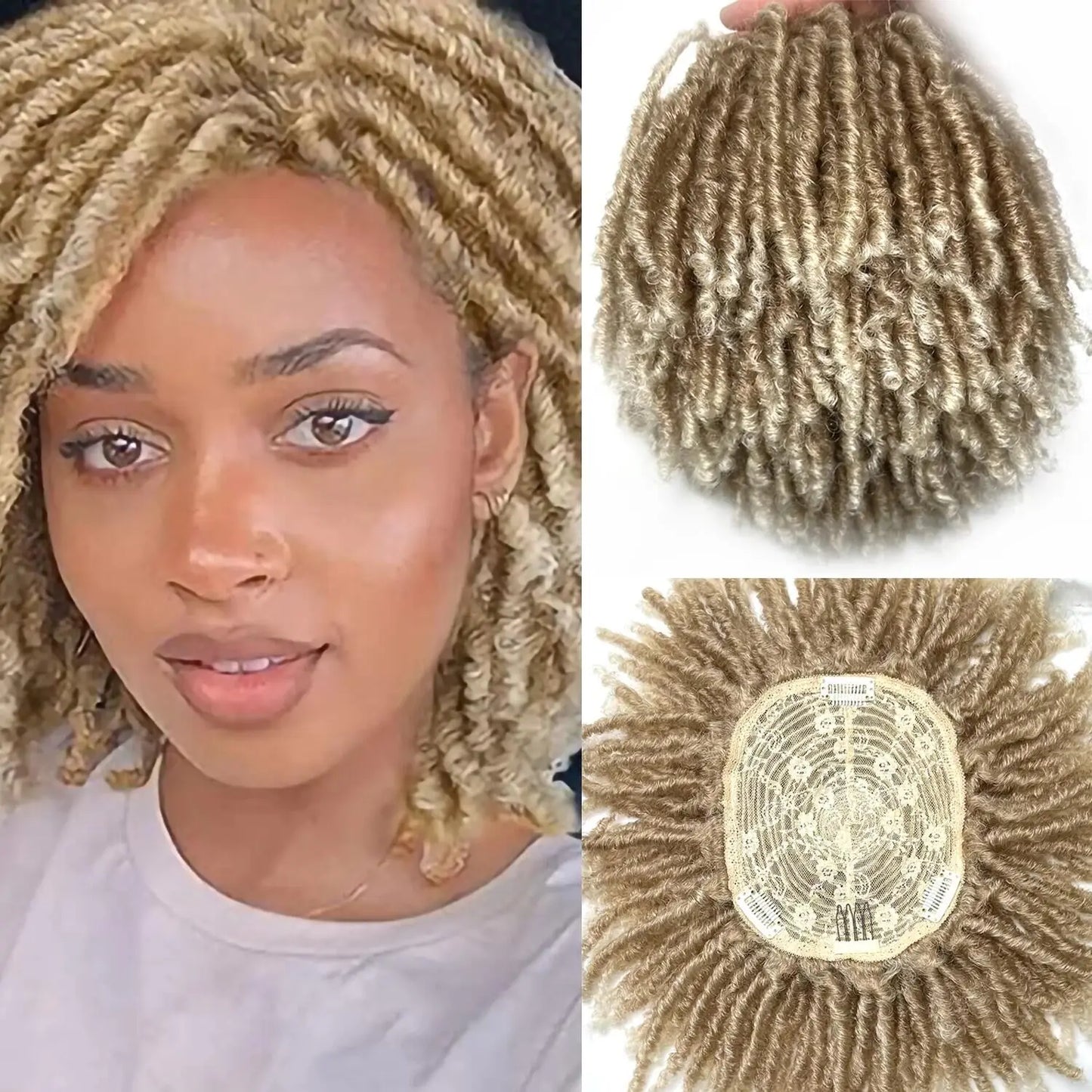 Dirty braids, head covers, synthetic wigs, synthetic braids, chemical fiber semi-wigs, dirty braids, braided wigs Unisex