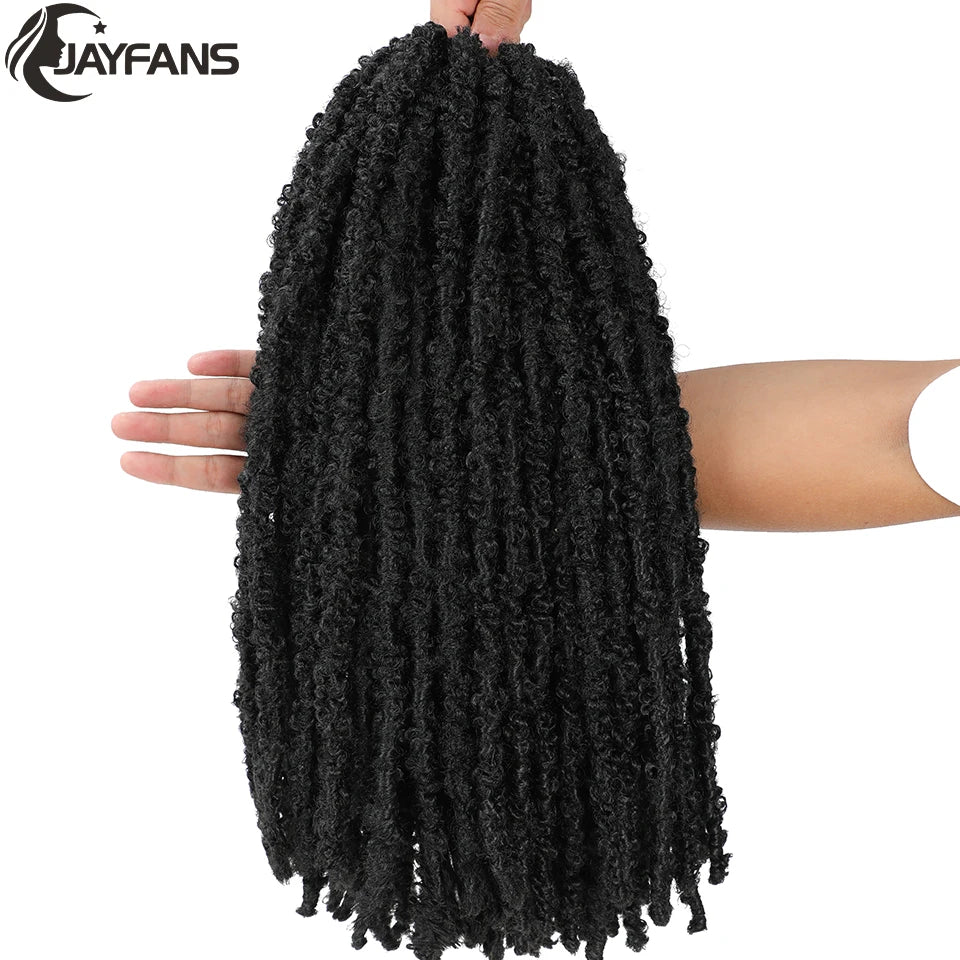 18 24 Inch Butterfly Locs Crochet Hair Extensions Synthetic Distressed Butterfly Soft Locs Crochet Braids Hair for Black Women