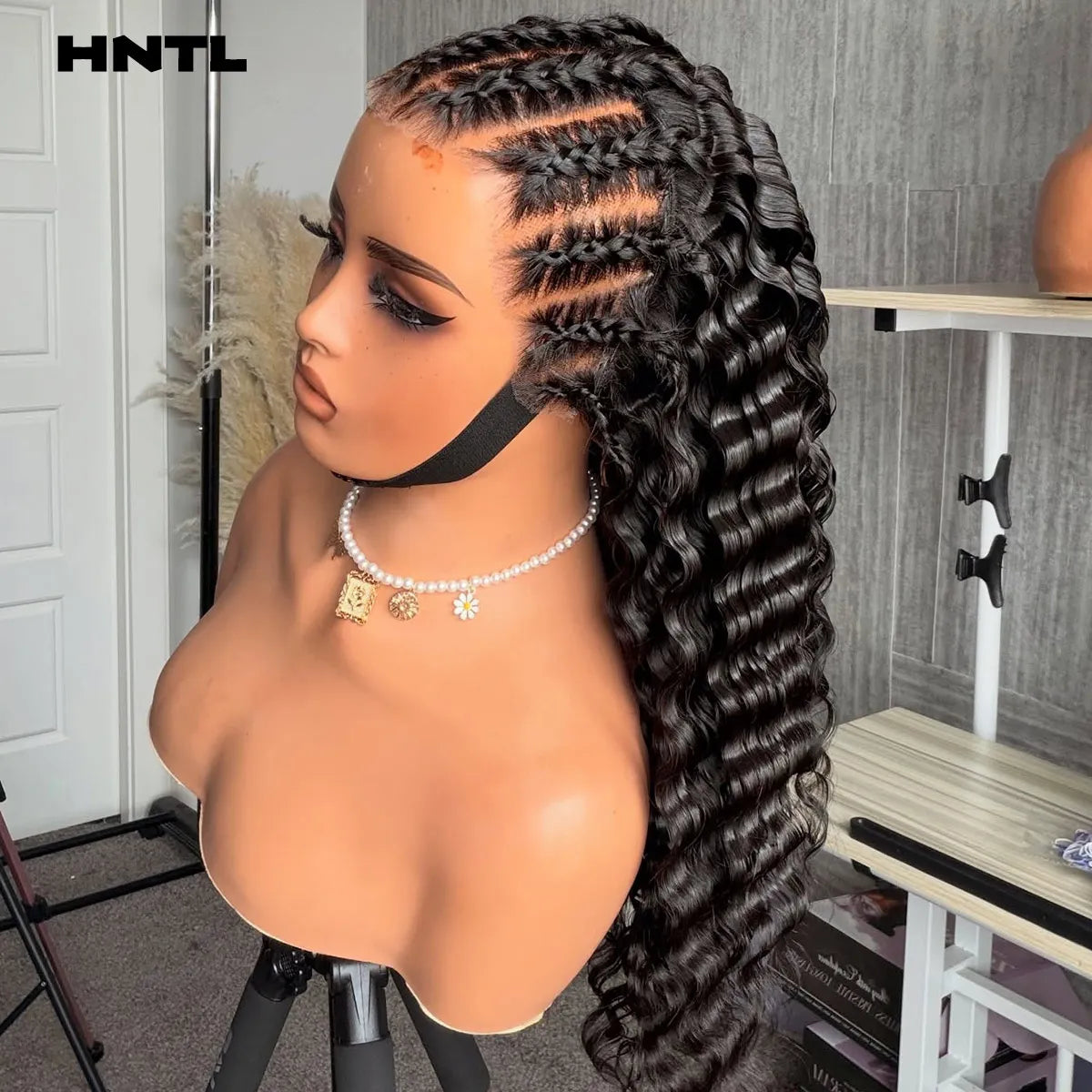 Pre-Braid 13x6 HD Lace Front Wear and Go Glueless Wig Human Hair Deep Wave 13x4 Lace Frontal Drawstring Glue-Free Wigs for Woman