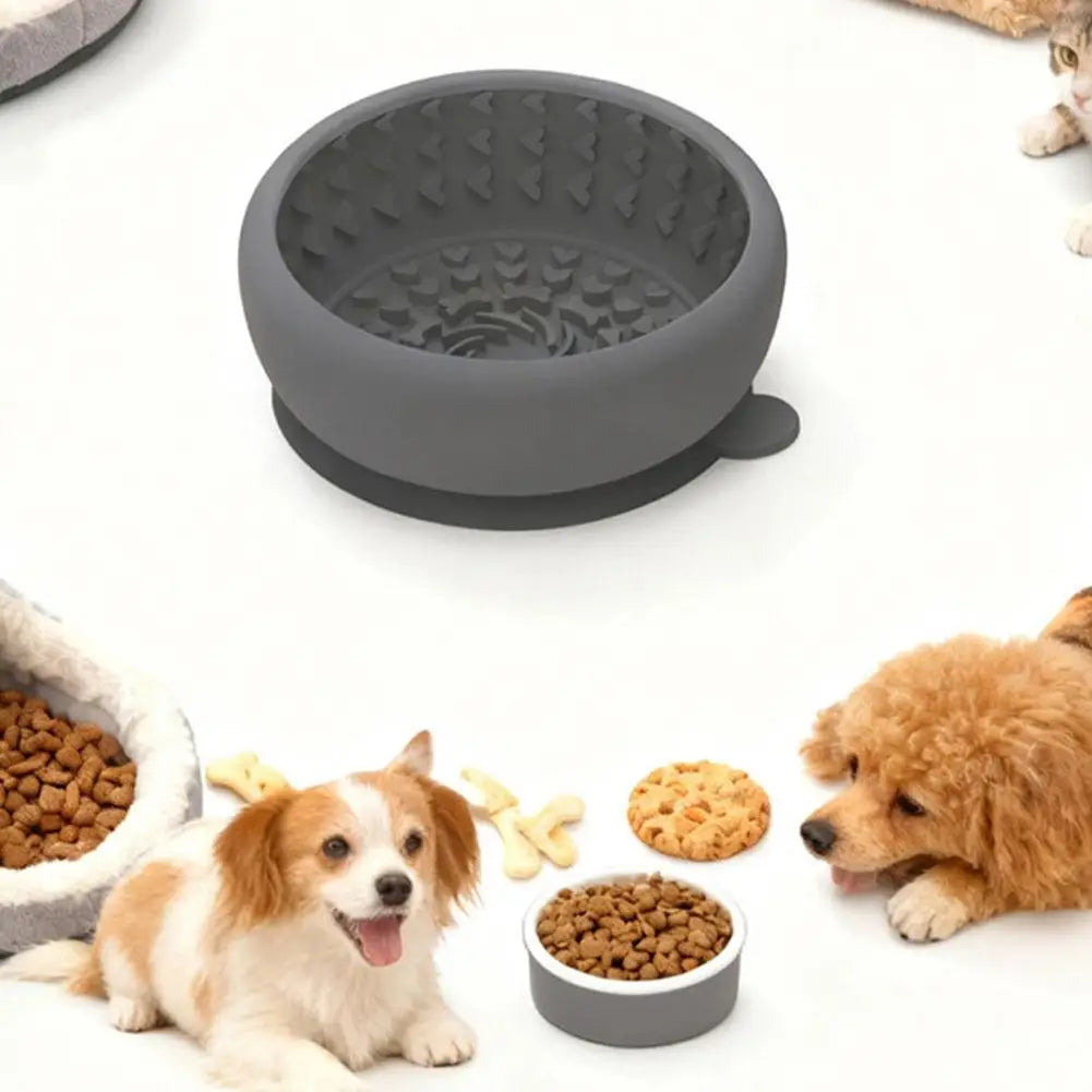 Unique Slow-feeding Reducing Dog's Overeating Bloating Dog Bowl Non-slip Anti-spill Pet Silicone Tableware Portable Feeding Bowl