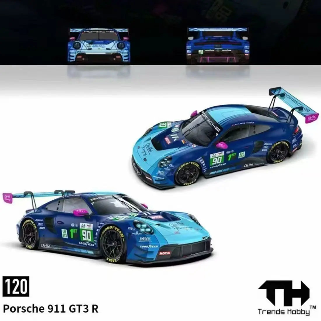 Pre-sale Trends Hobby 1:64 Porsche 911 GT3 R 2025 LeMans 24H LMGT3 Winner #92 Manthey 1st Phorm Alloy Die Cast Car Model