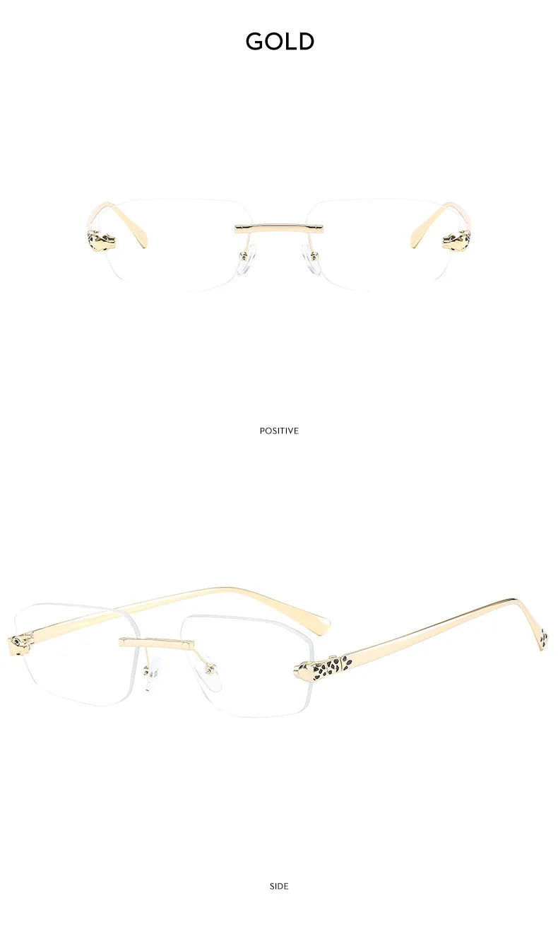 Popular Brand Brown Square Women Sunglasses Fashion Luxury Rimless Rectangle Sun Glasses Female Shades UV400 Vintage Eyewear