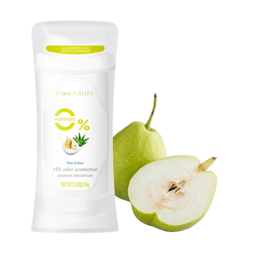 2PCS/Set Body Odor Remover，Deodorant stick，Aluminum Free，48H Natural Flower Scent Deodorize, Long Lasting and Refreshing Dryness