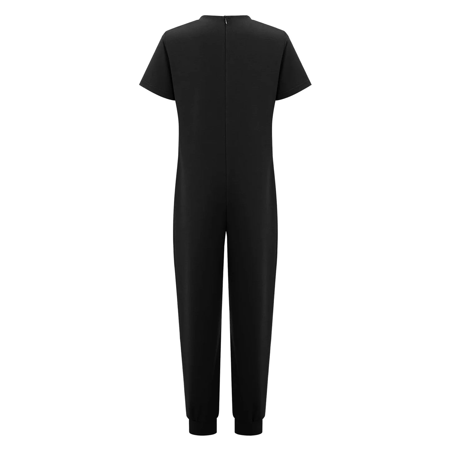 Kids Boys Girls Special Needs Adaptive Clothing Cotton Round Neck Short Sleeve Back Zipper Solid Color Full Body Jumpsuit Romper