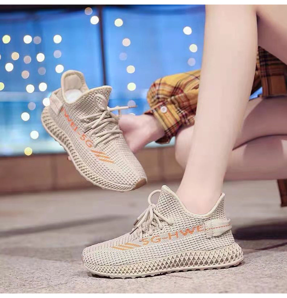 Women's Sneakers 2023 New Fashion Breathable Trainers Comfortable Sneakers Women Mesh Fabric Lace Up Female Footwear Women Shoes