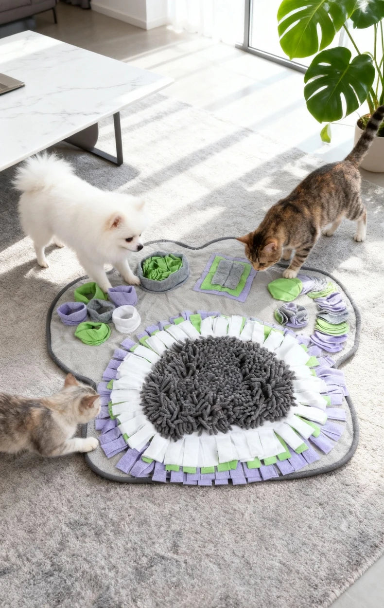 Pet Snuffle Mat for Dogs Cats Interactive Feeding Mat Slow Feeder Nose Work Training Toy Stress Relief Encourage Natural Foragin