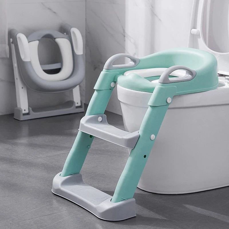 1-8 Years Children's Potty Baby Toilet Seat With Adjustable Ladder Infant Toilet Training Folding Seat Baby Potty Training Seat