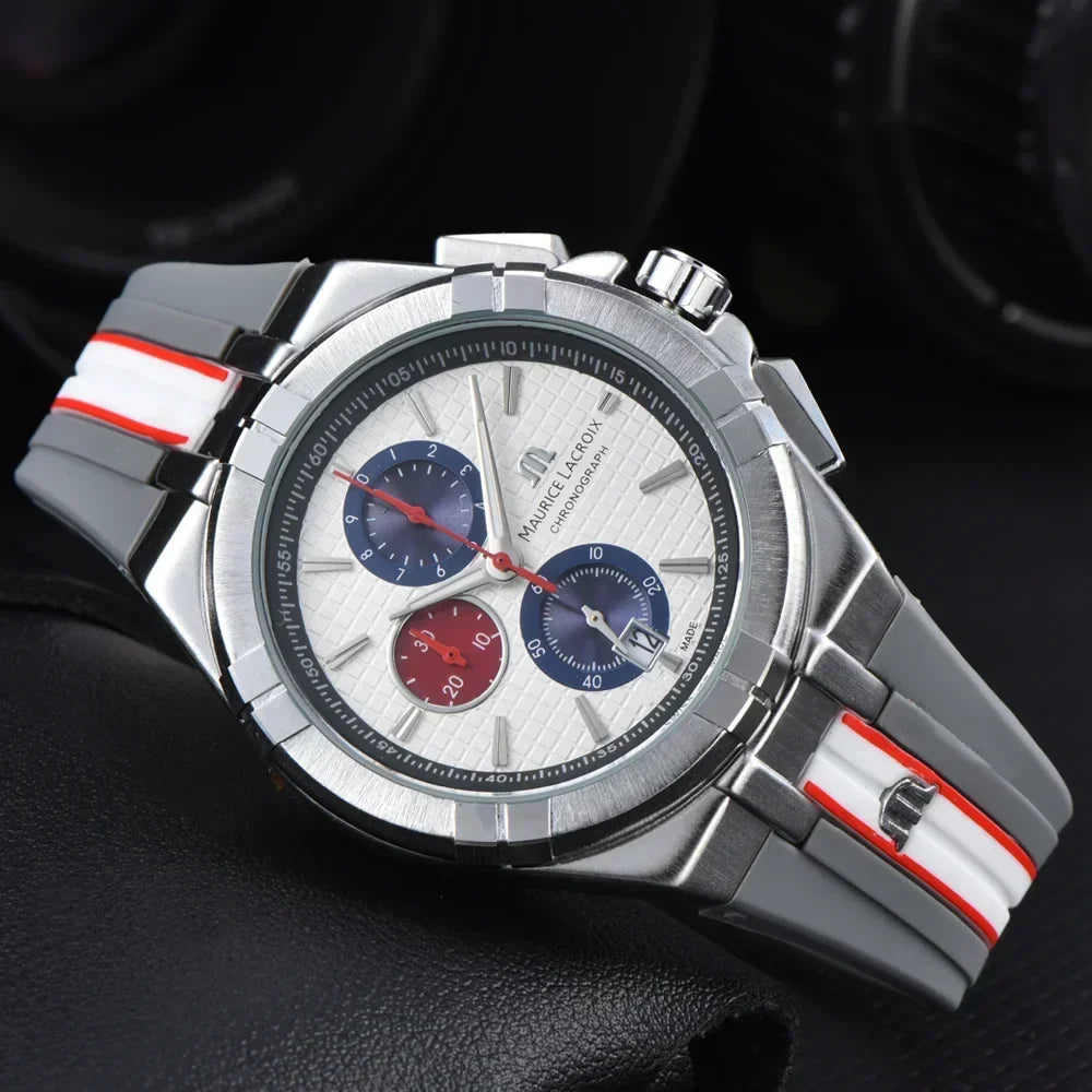 High Quality Maurice Lacroix Brand Watches For Mens Multifunction Chronograph WristWatch Business Precious Quartz AAA Male Clock