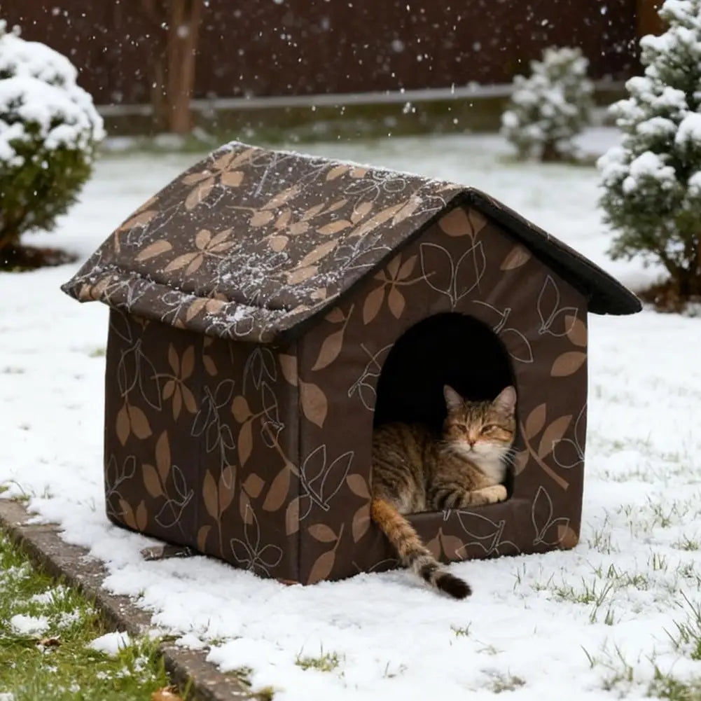 Winter Waterproof Cat House Bed Outdoor Warm Shelter Dog Kennel Foldable Pet Cabin Tent Insulated Supplies DropShipping