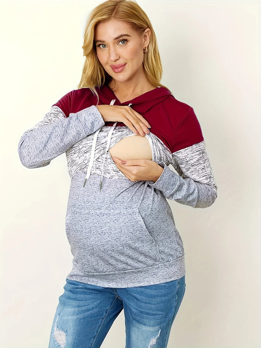 Maternity Pajamas Shorts Womens Maternity Long Sleeve Crew Neck Printed Nursed Tops T Shirt For Breastfeeding Pregnancy Clothin