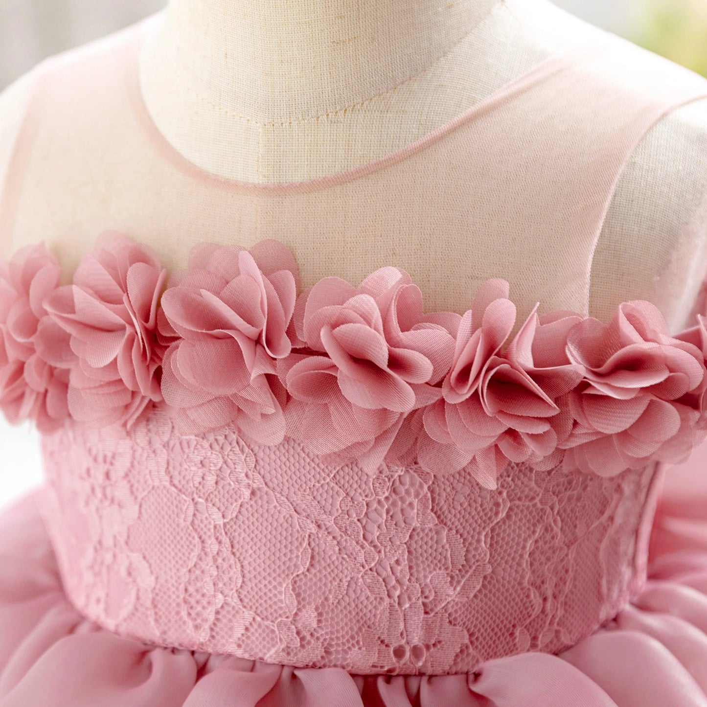 Elegant Flower Bridesmaids Party Baby Girls Dress Toddler 1st Birthday Wedding Princess Dress for Girl Bow Christening Prom Gown
