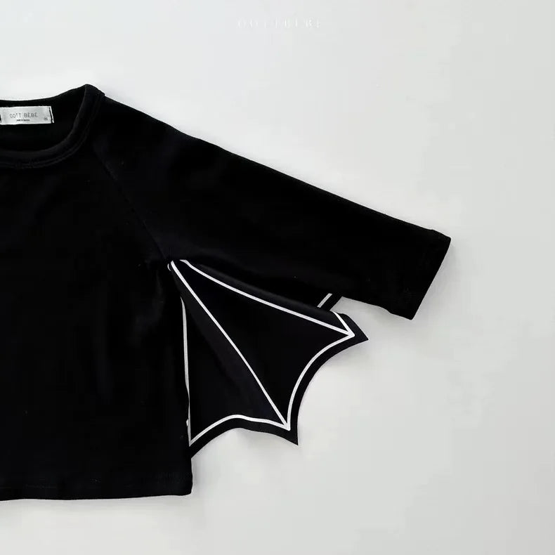 2025 Autumn New Baby Halloween Clothes Set Boy Girl Infant Long Sleeve Bat Tops + Pants + Hat 3pcs Suit Baby Halloween Costume