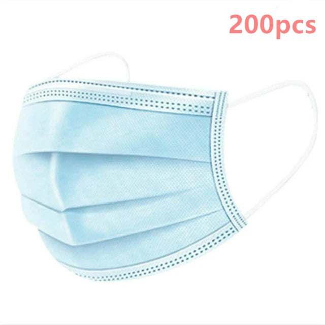 100-200pcs Black Kid Disposable Protective Mask 3 Layer Nonwoven Kids Filter Hygiene Thicken Children's Cartoon Face Mouth Masks