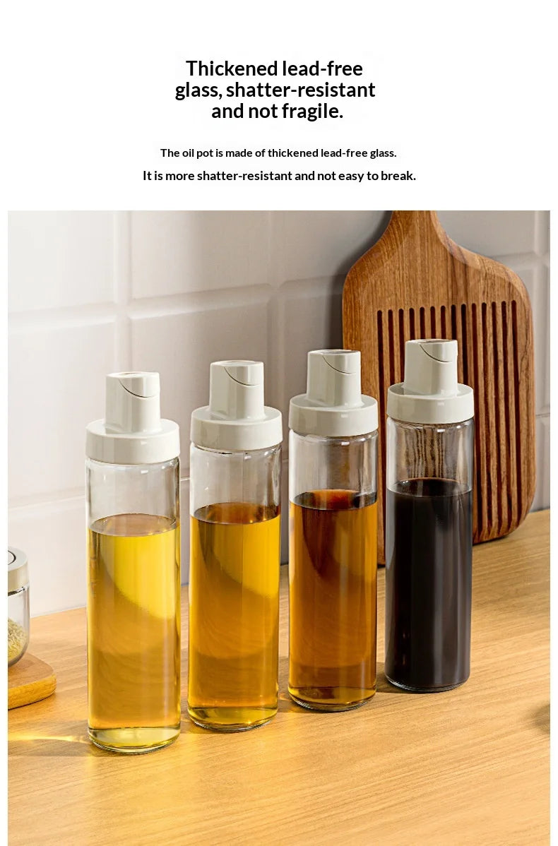 New Household Kitchen Soybean Vinegar Spice Bottle Set Glass Leakproof Aroma Spice Wine Dedicated Non-Hanging Oil Jar