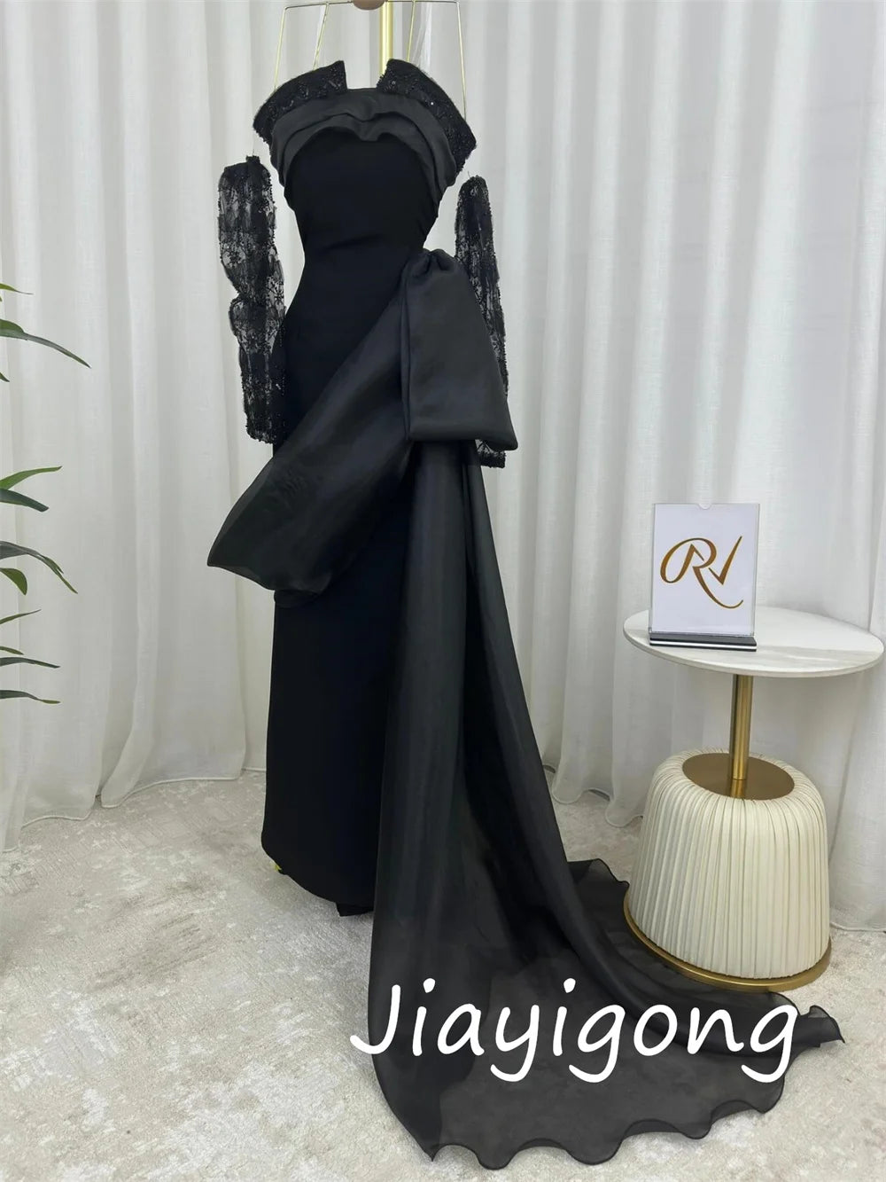 Customized Formal Retro Jersey Pleat Sequined A-line Strapless Long Dresses Bespoke Occasion Classic Sexy