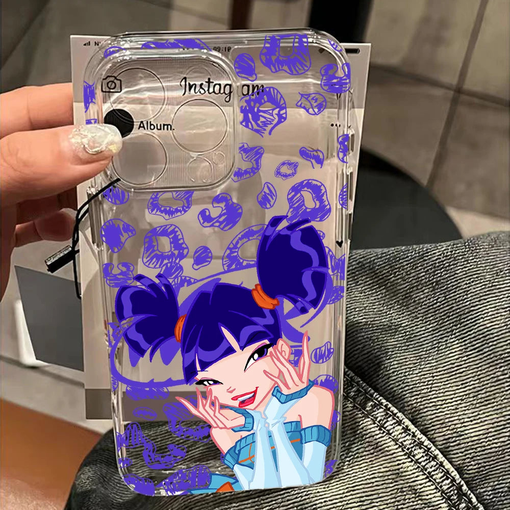 Lovely w-winxs c-clubs Phone Case For iPhone 17 16 16e 15 14 13 12 11 Mini Pro Max XR XSMax 7 8 Air Plus Transparent Back Cover