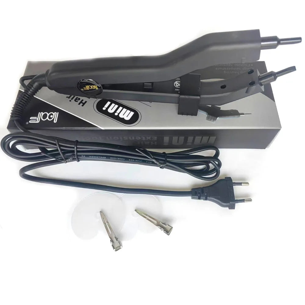 New arrival JR609 Quality Black Heat Hair Connector Temperature Controllable Heat Iron Hair Extension Tools Kit