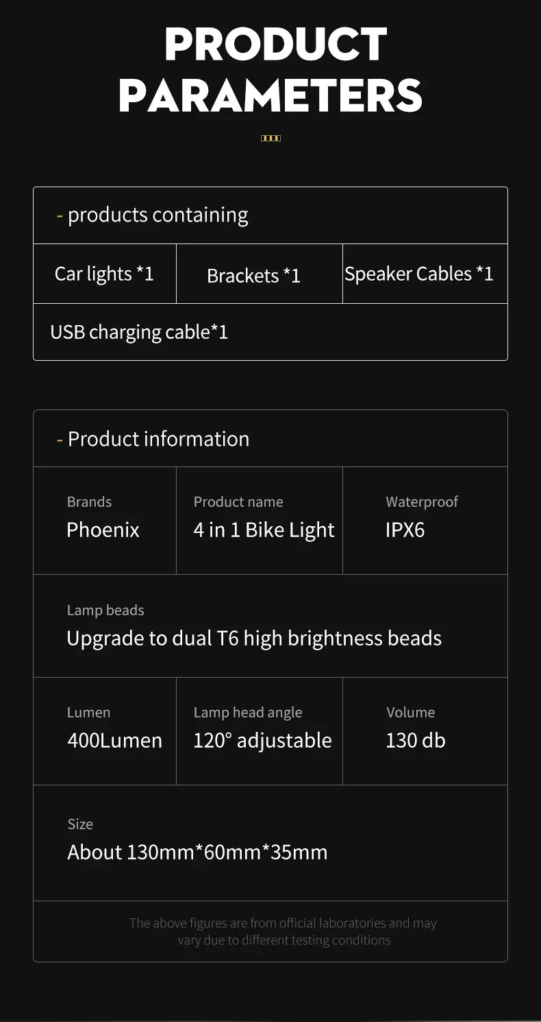 4-in-1 LED Bicycle Light 3000mAh Bike Headlamp Power Bank 400Lumen Handlebar Rechargeable Front Lamp MTB Road Cycling Flashlight
