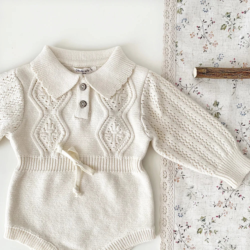 Spring Newborn Infant Toddler Baby Girl Boy Rompers Warm Knit Jumpsuit Long Sleeve Soft Outfits Clothing Baby Winter knit Romper