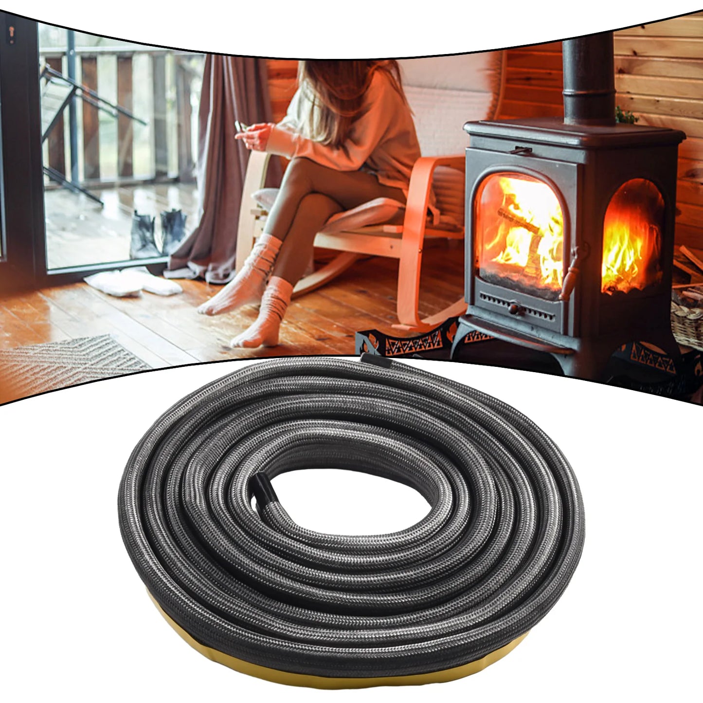 Door Seal Stove Rope Diameter 10mm Glass Yarns Log Woodburner Oven Thermal Insulation 1pcs Brand New High Quality