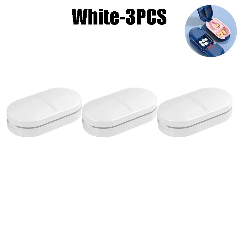 Medicine Pill Cutter Box Portable Drug Box Useful Grinder Splitter Medicine Pill Holder Tablet Cutter Splitter Divider Pill Case