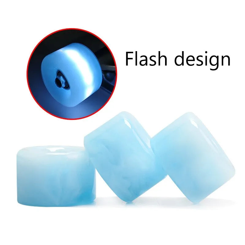 4Pcs/Set Skateboard Wheels Durable 78A PU Surfskate Wheel Flashing Longboard Wheel 65x43mm