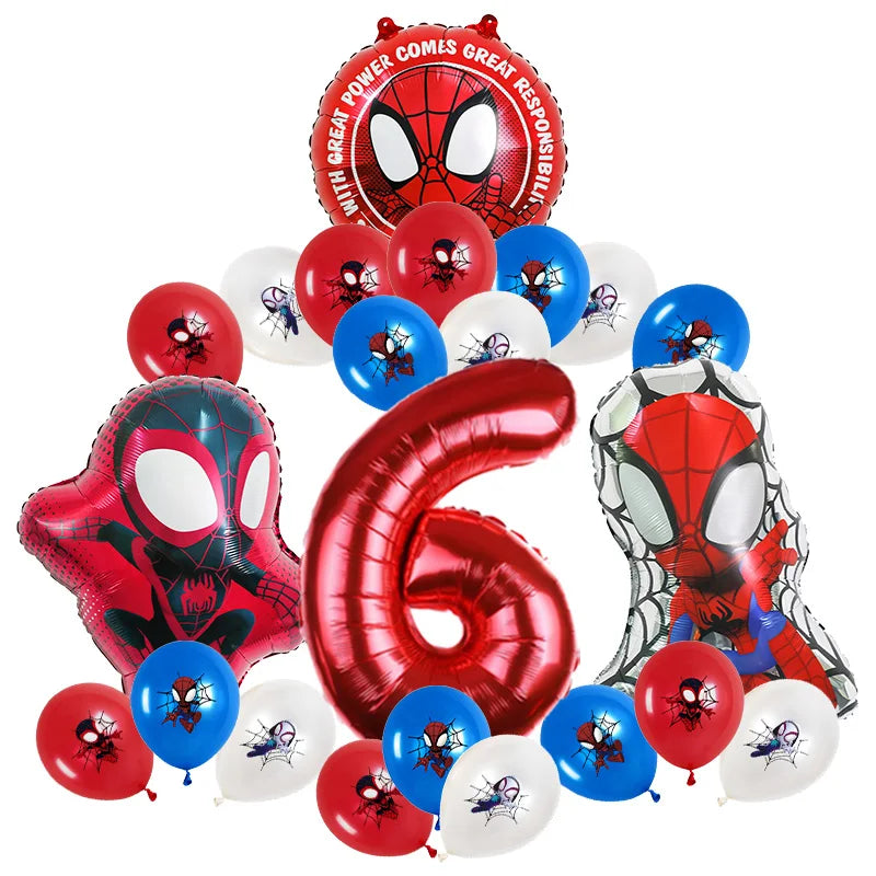 Spidey and His Amazing Friends Birthday Party Decoration New Latex Balloons For Kids Event Supplies Foil Latex Balloon Backdrop