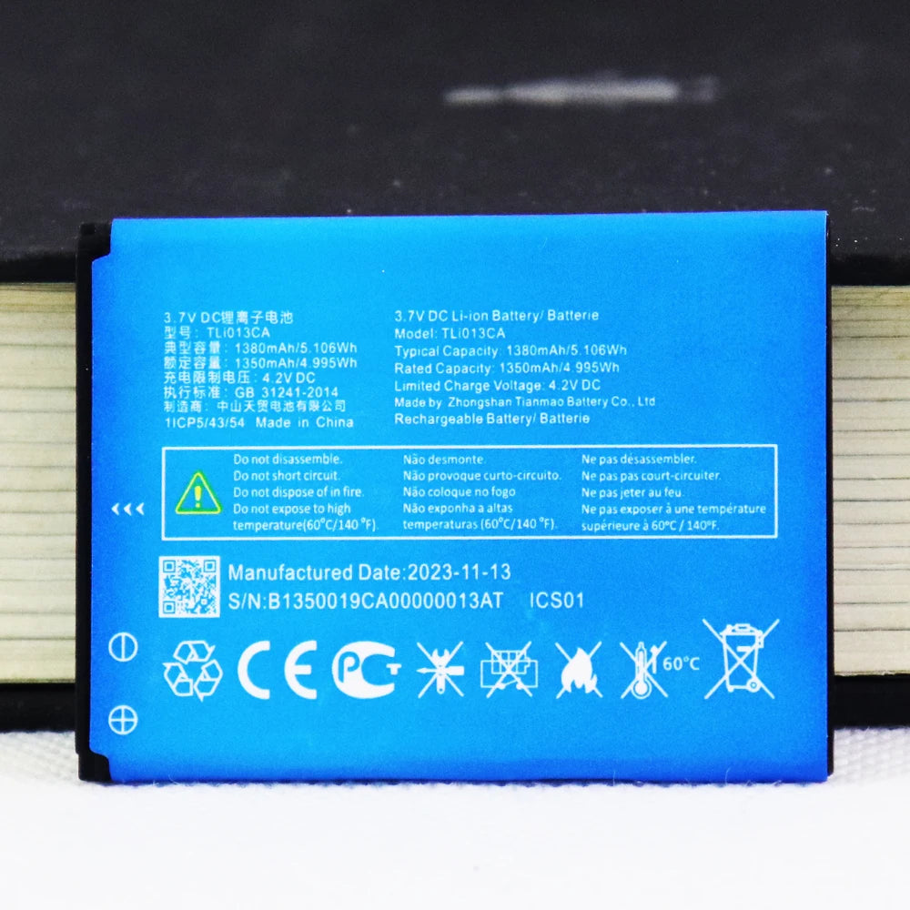 Phone Battery For Alcatel TLi013CA 1380mAh/TLi016D1 1680mAh/TLi017C7 1850mAh/TLi017D1 1850mAh/TLi019D7 2000mAh/TLi021E1 2200mAh