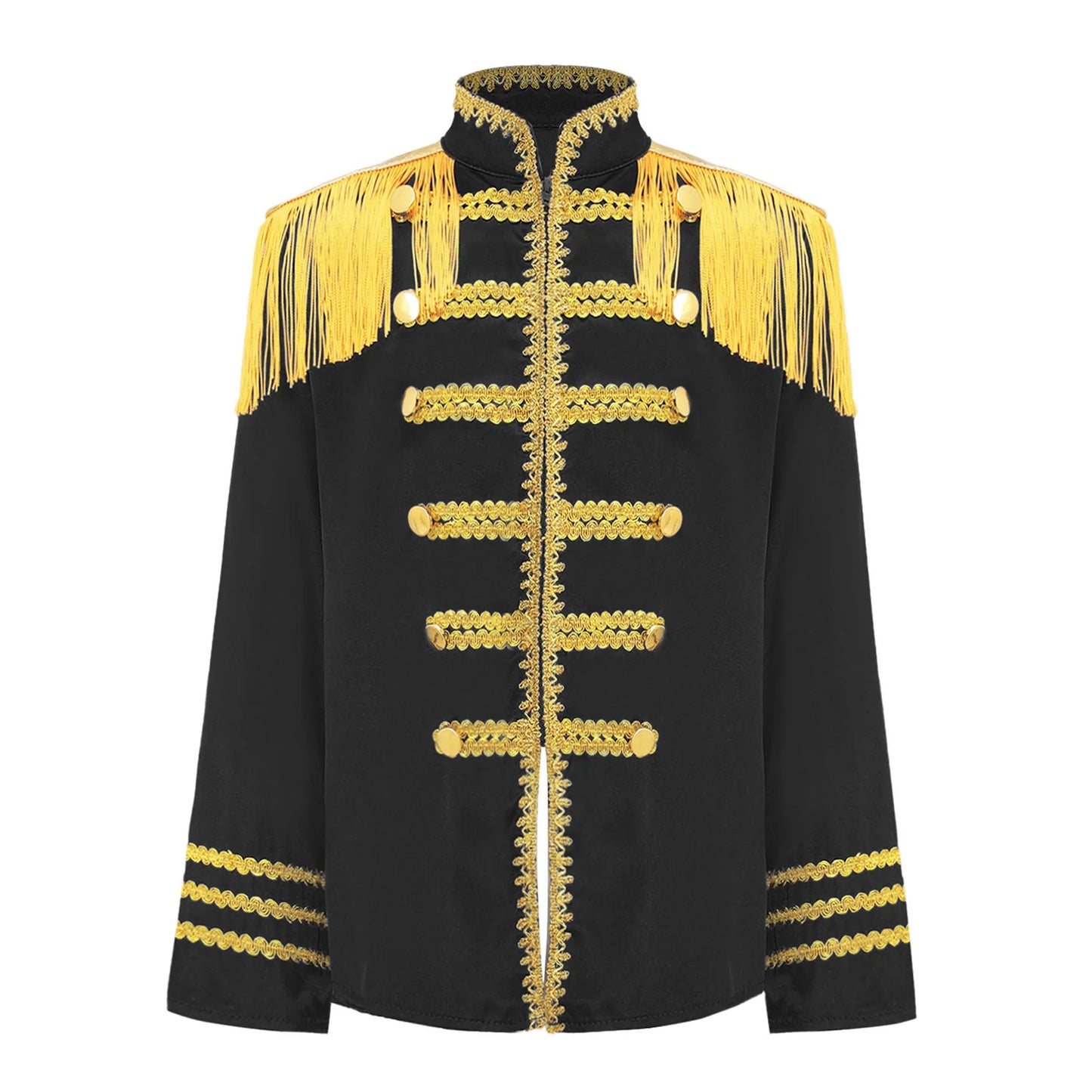 Kids Girls 60s Retro Hippie Rock Band Musician Costume Halloween Cosplay Carnival Party Circus Drummer Parade Tassel Jacket Coat