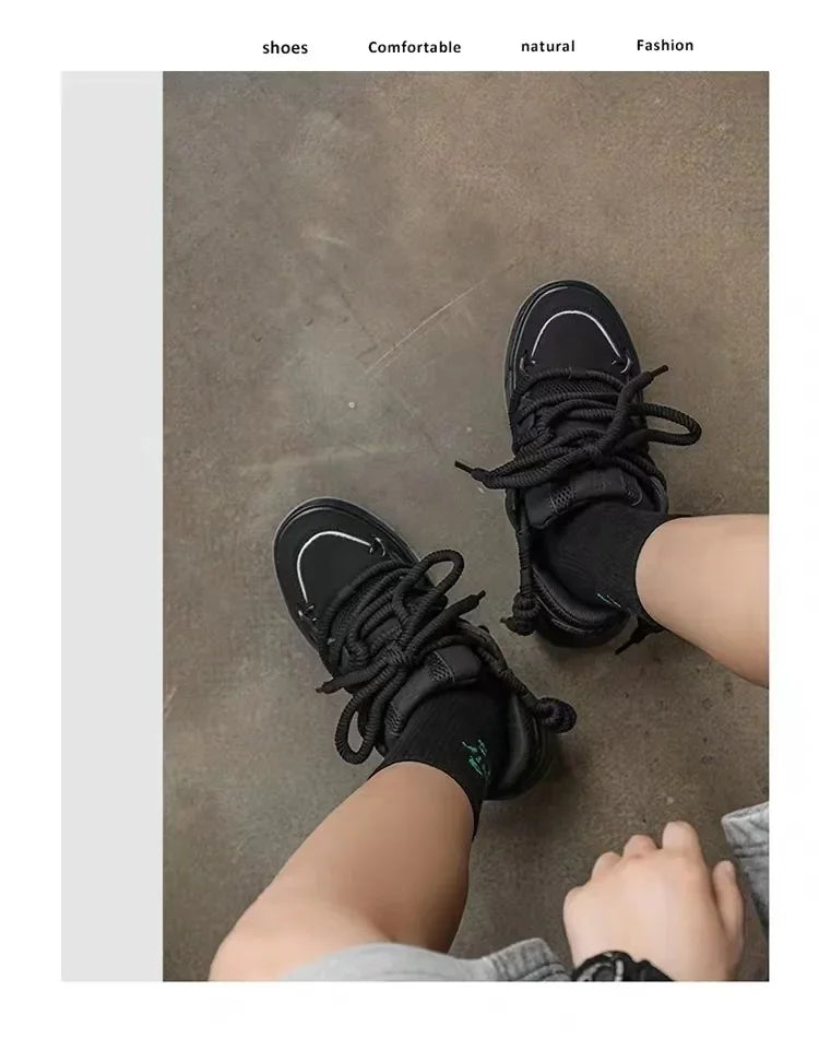 Retro Thick Bottom Athletic Shoes for Men Coupling Traction Trends High Rhythm Old Father Sport Shoes Dynamic Personality