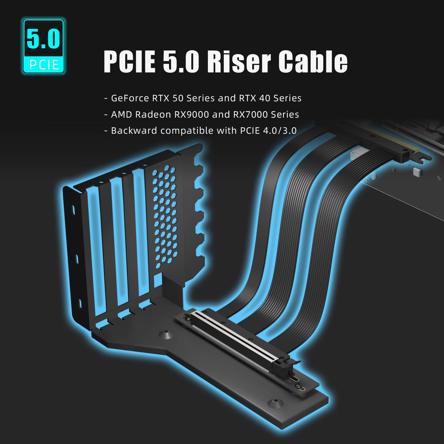 PCIe 5.0 GPU Support Bracket for RTX5090(Ti) RX9070(XT), 3-Slot GPU Vertical Mount