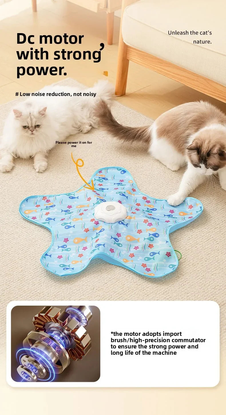 Cat and Dog Toy Interactive Hide and Seek Cat Toy with Mouse Squeak Motion Activated Mobile Hidden Feather Kitten Teasing Toy