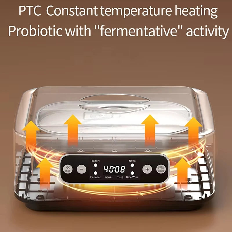 1.6L Yogurt Maker Multi-functional Ice Cream Automatic Professional Adjustable Temperature Time Yogurt Maker Pudding Maker 220V