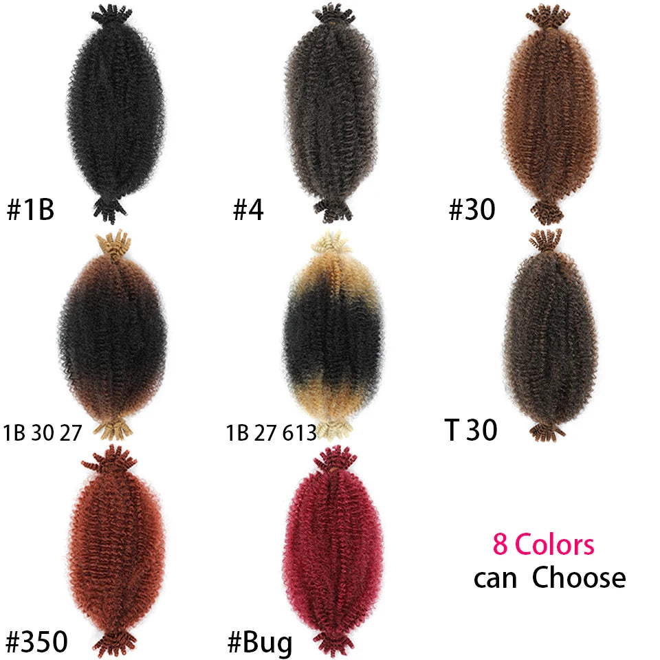 Donghou Ombre Blonde Ginger Afro Twist Hair 350 1B 30 27 613 Bug Colors Springy Twist Braiding Hair for Soft Locs Marley Braids